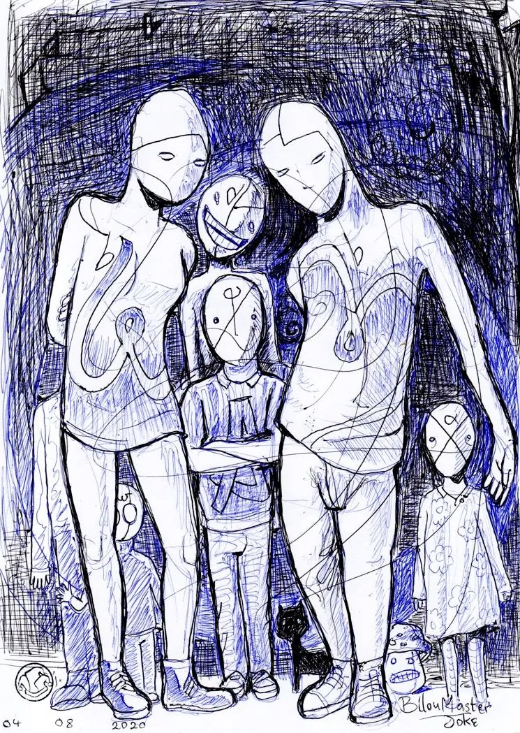le zoli dessin « Famille étrange » que j'ai bilouté le 4 août 2020